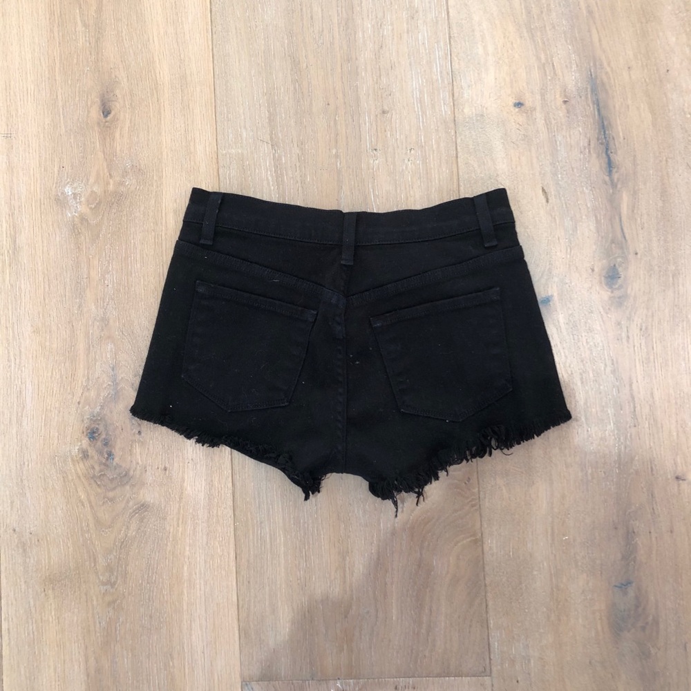 Black Ripped Jean Shorts - Picture 2 of 2